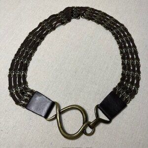 Suzi Roher Women's Brushed Bronze Stretch XL 40" Brown Leather Boho Whimsigoth